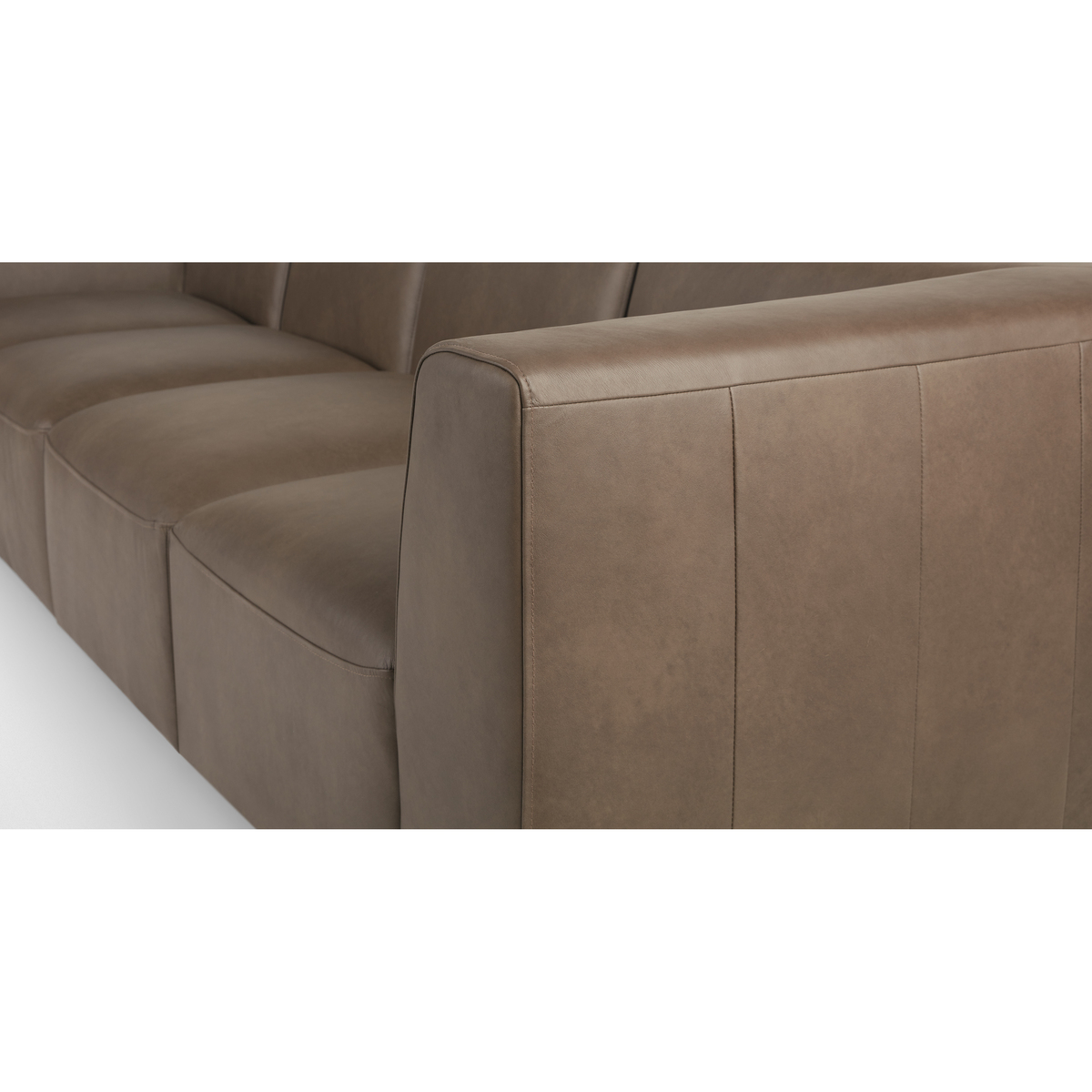 Juno 4 Seater Modular Sofa, Columbus Brown Leather – image 6
