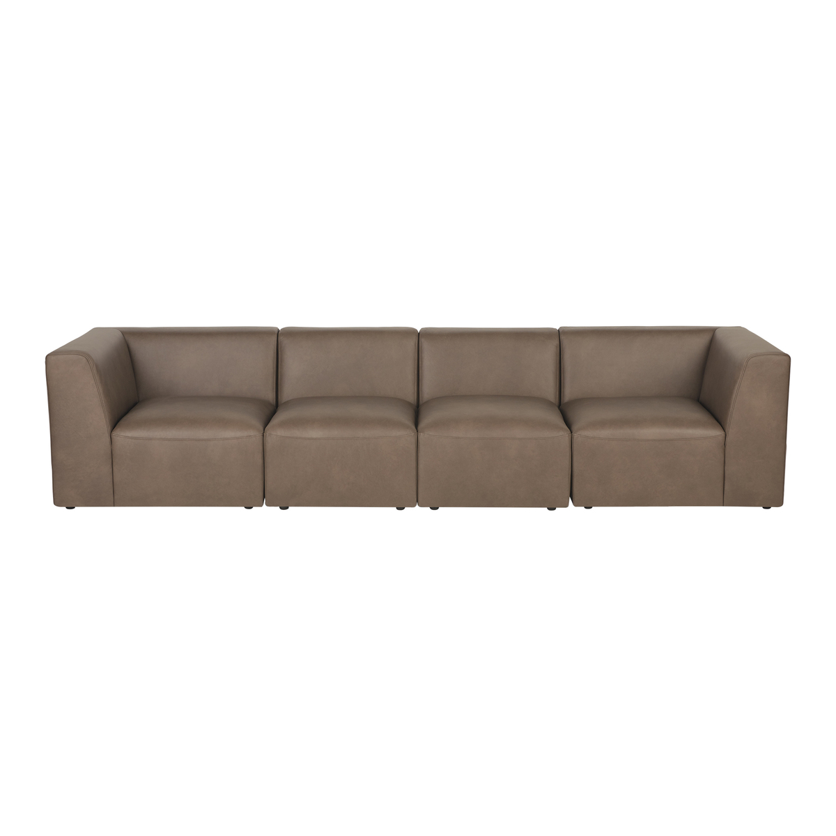 Juno 4 Seater Modular Sofa, Columbus Brown Leather – image 2