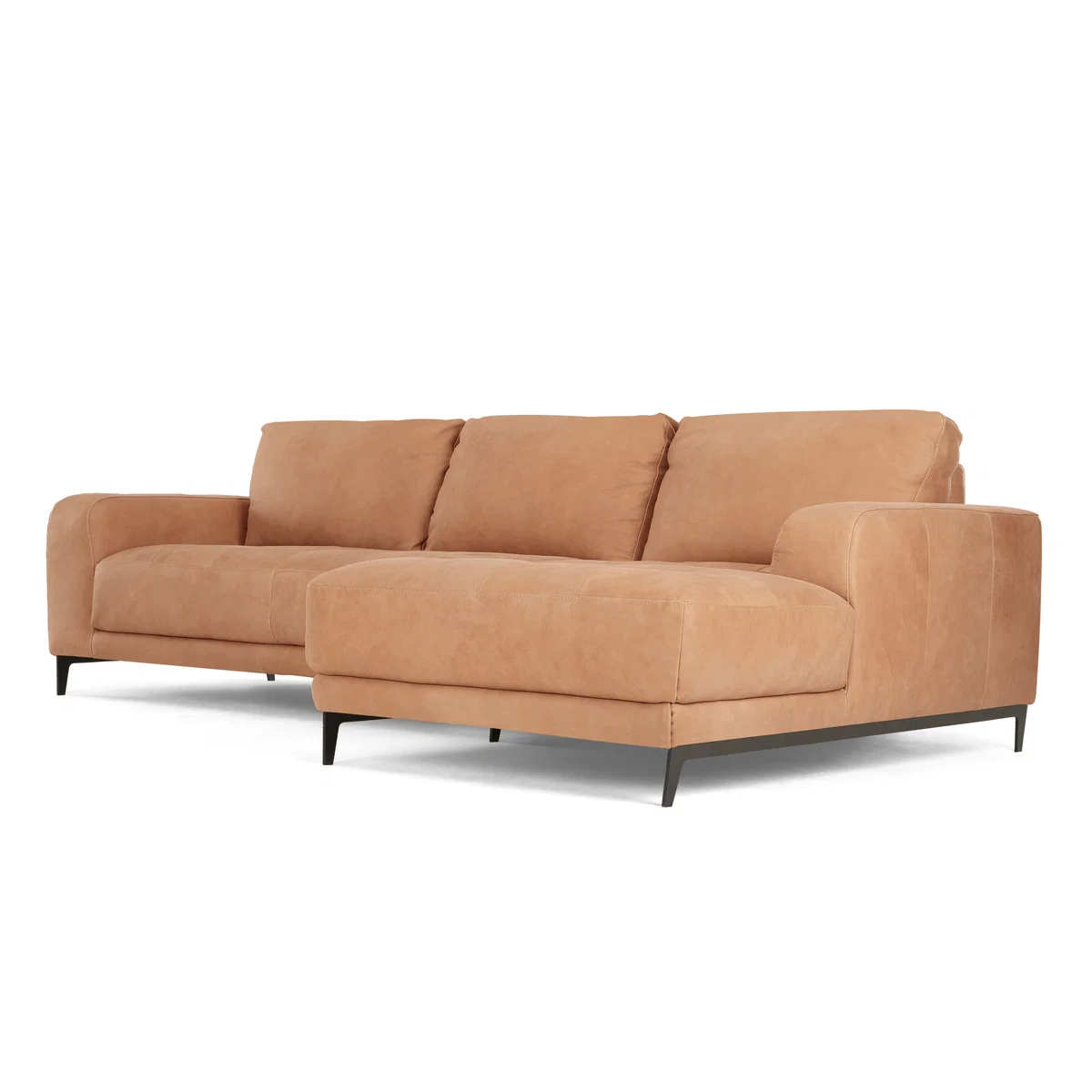 Luciano Right Hand Facing Chaise End Corner Sofa, Tan Leather – image 2