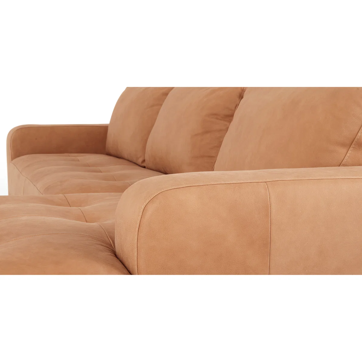 Luciano Right Hand Facing Chaise End Corner Sofa, Tan Leather – image 6