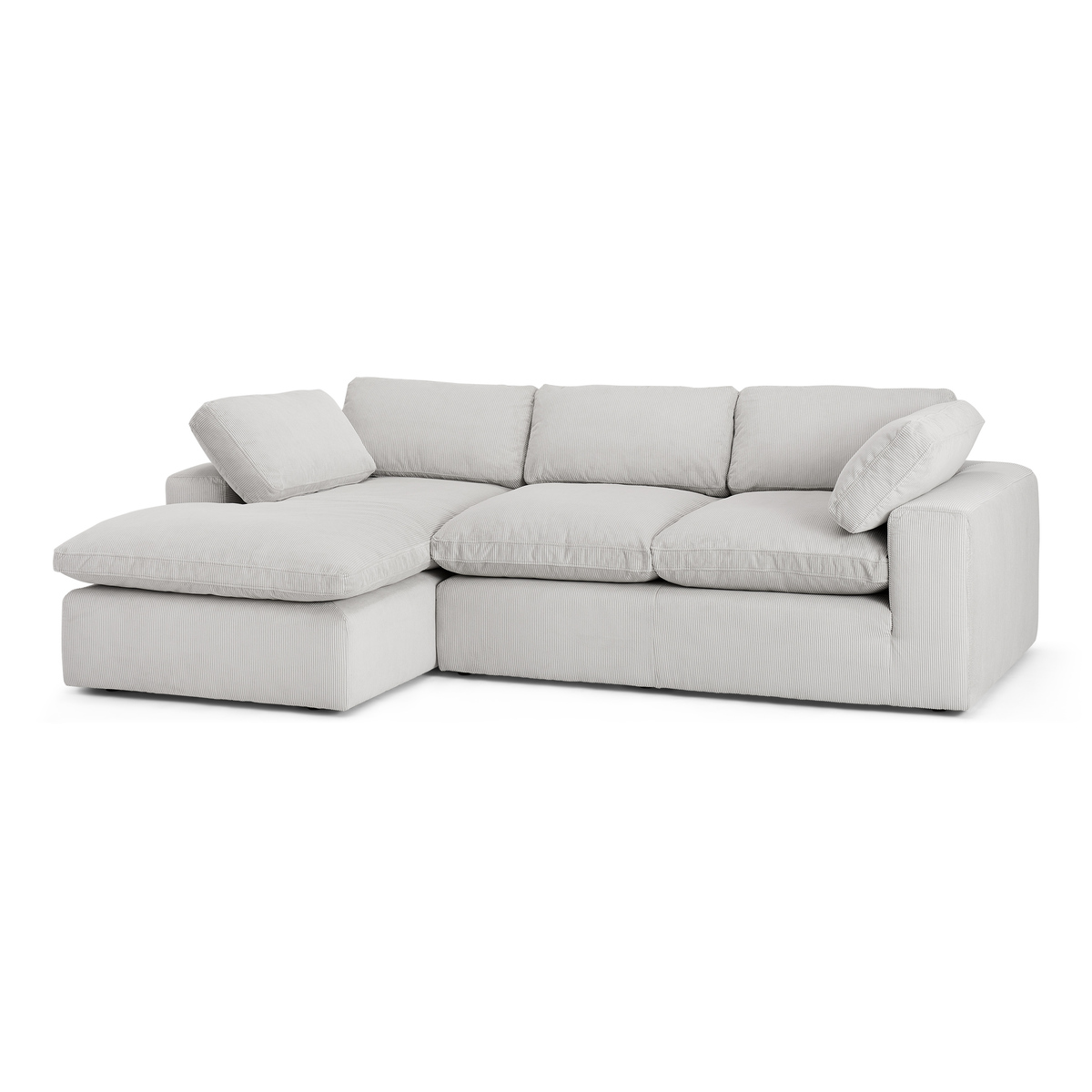Samona Left Hand Facing Chaise End Sofa, Stone Grey Corduroy Velvet – image 2