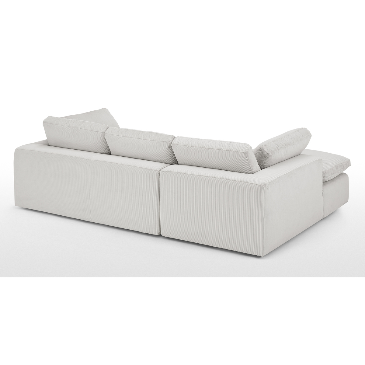 Samona Left Hand Facing Chaise End Sofa, Stone Grey Corduroy Velvet – image 5