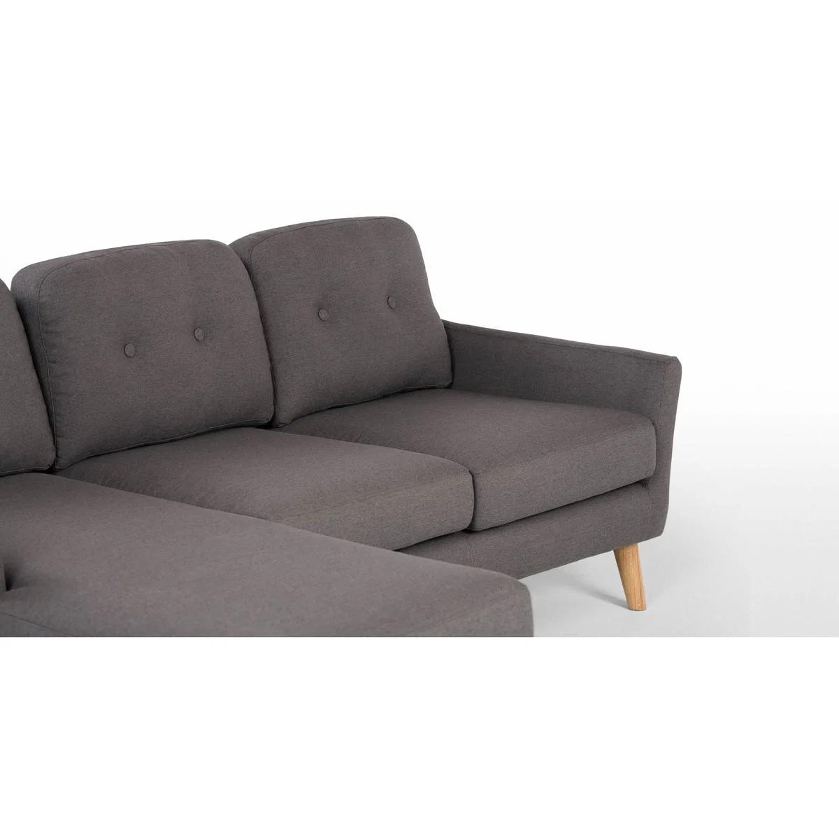 Rufus Left Hand Facing Chaise End Corner Sofa, Rhino Grey – image 5