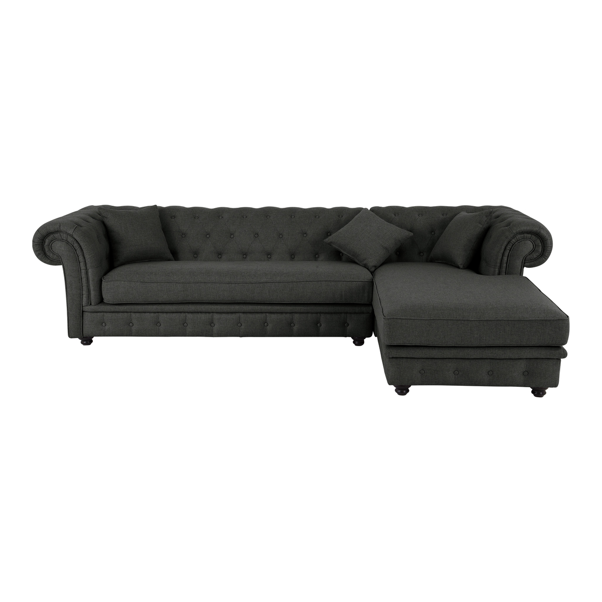 Branagh Right Hand Facing Chaise End  Corner Sofa, Anthracite Grey – image 2