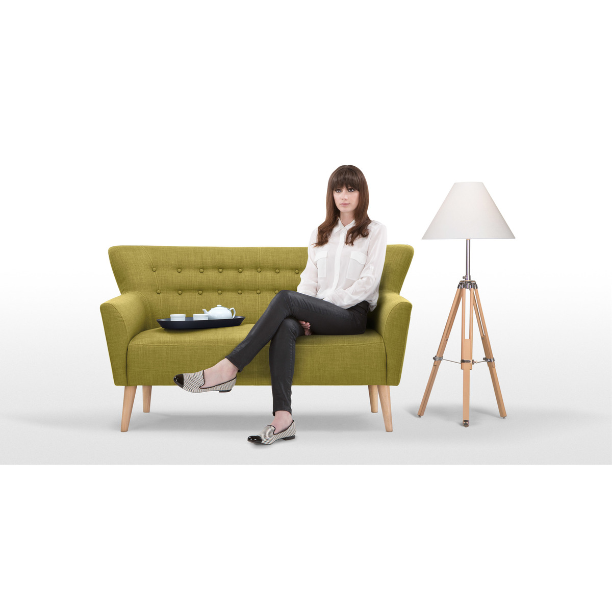 Quentin 2 Seater Sofa, Lemongrass Green – image 2