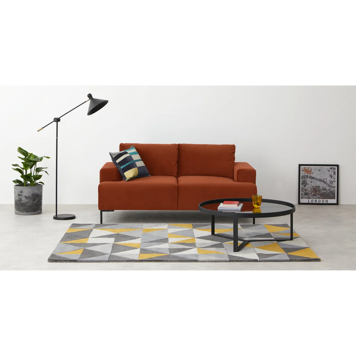 Frederik 2 Seater Sofa, Nutmeg Orange Velvet – image 3