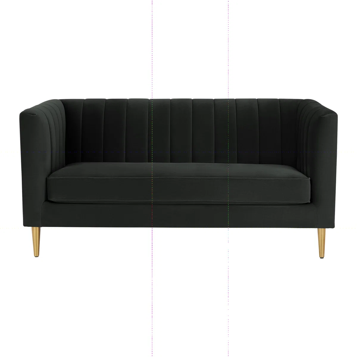 Amicie 2 Seater Sofa, Dark Anthracite Velvet – image 1