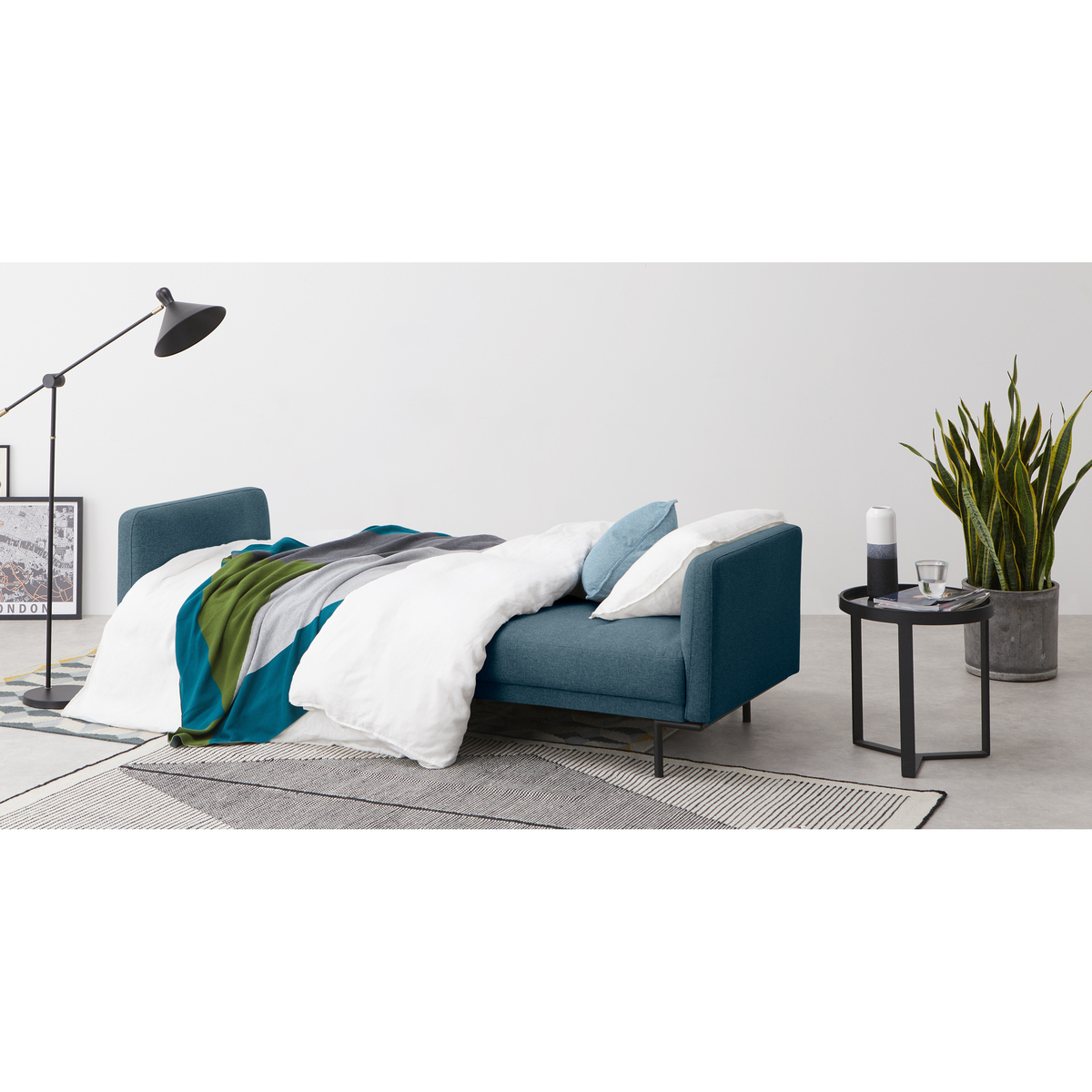 Harlow Click Clack Sofa Bed, Orleans Blue – image 7
