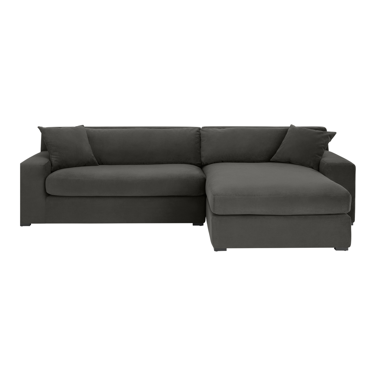 Delaney Right Hand Facing Chaise End Corner Sofa, Dark Pewter Velvet – image 2