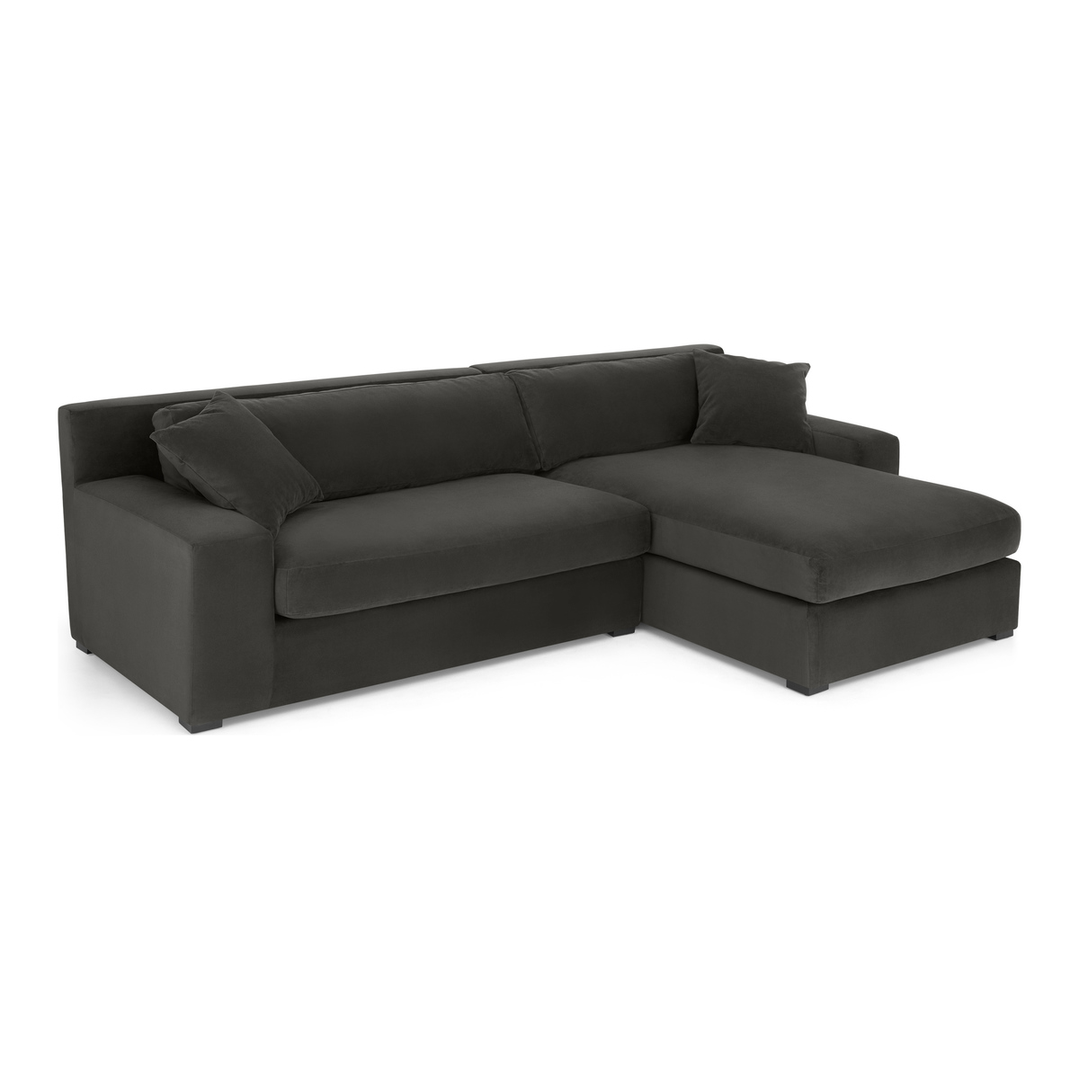 Delaney Right Hand Facing Chaise End Corner Sofa, Dark Pewter Velvet – image 1