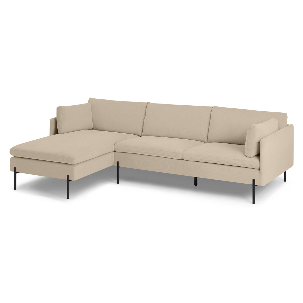 Zarina Left Hand Facing Chaise End Sofa, Stone Corduroy Velvet – image 2