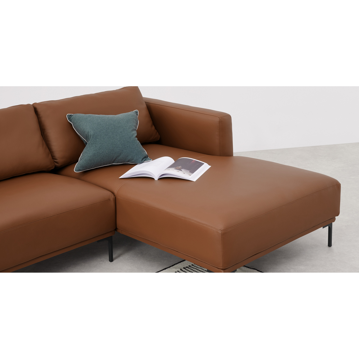 Milo Right Hand Facing Chaise End Corner Sofa, Otis Mocha Leather – image 6