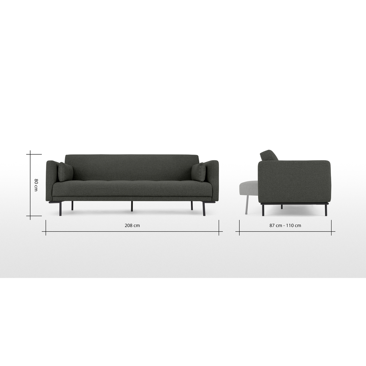 Harlow Sofa Bed, Hudson Grey – image 9