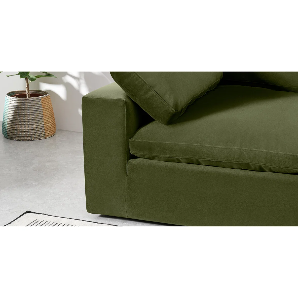 Samona 3 Seater Sofa, Pistachio Green Velvet – image 6