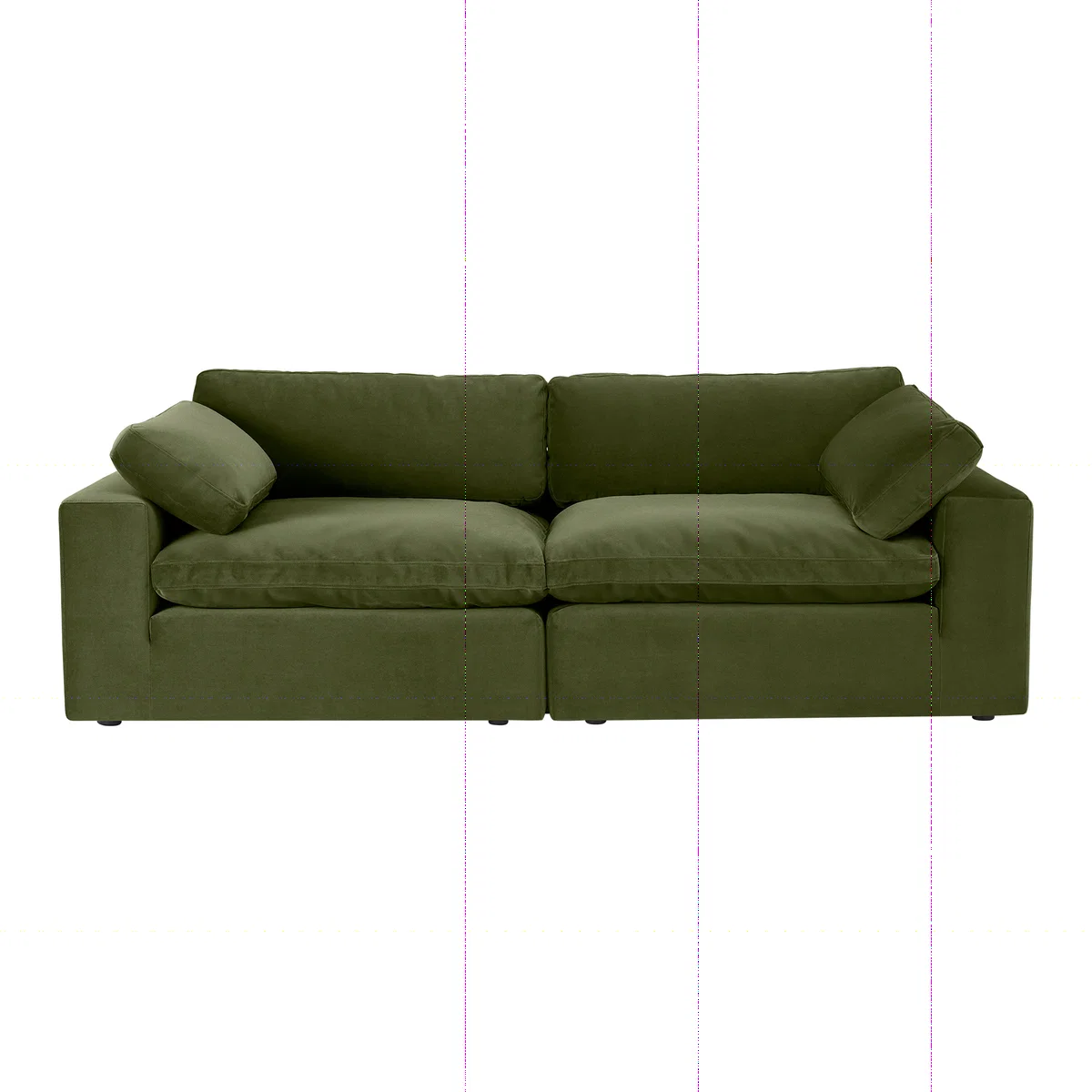 Samona 3 Seater Sofa, Pistachio Green Velvet – image 1