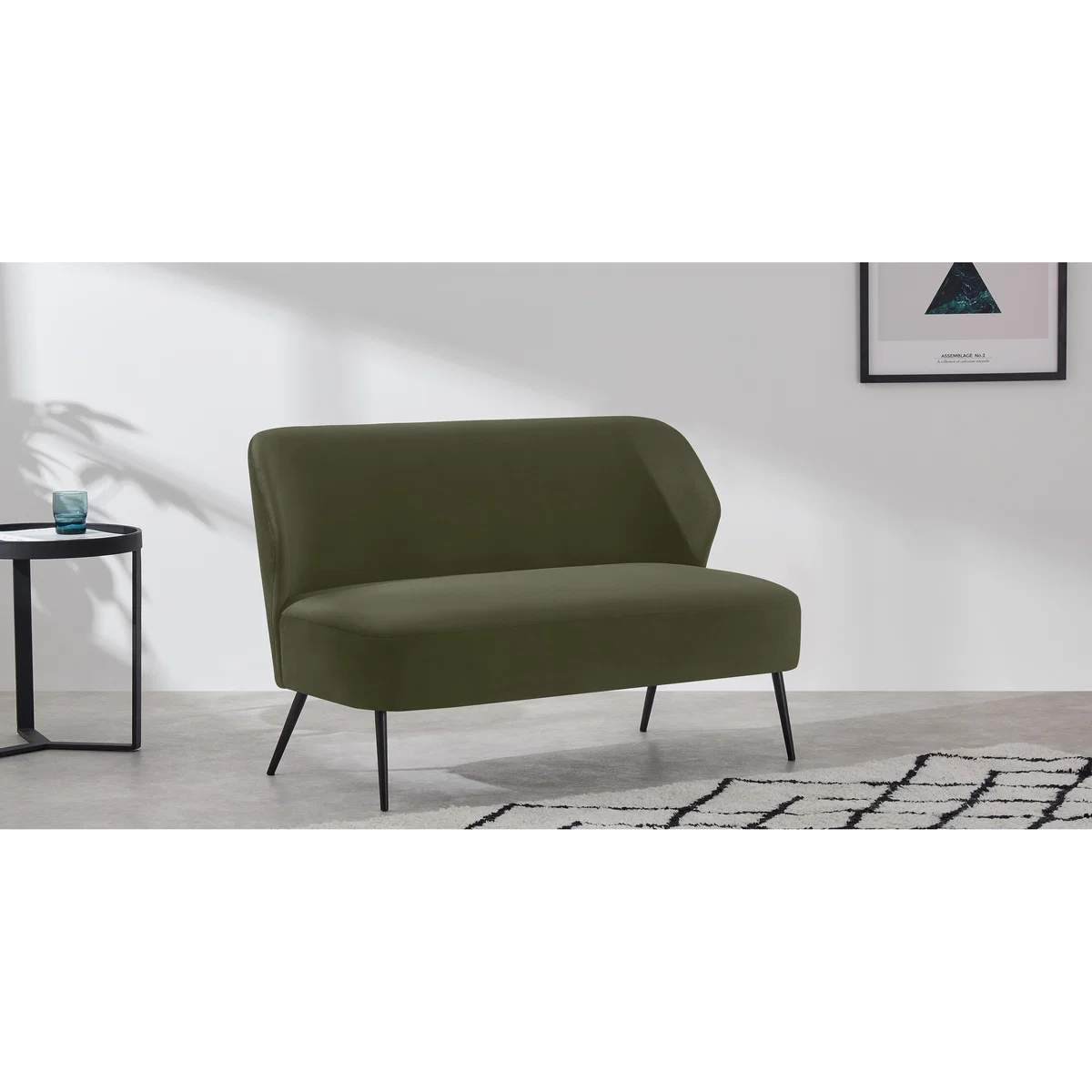 Topeka 2 Seater Sofa, Sycamore Green Velvet – image 3