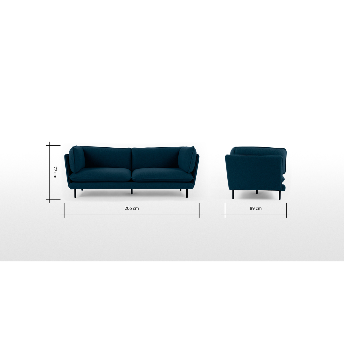 Wes 3 Seater Sofa, Elite Teal – image 7