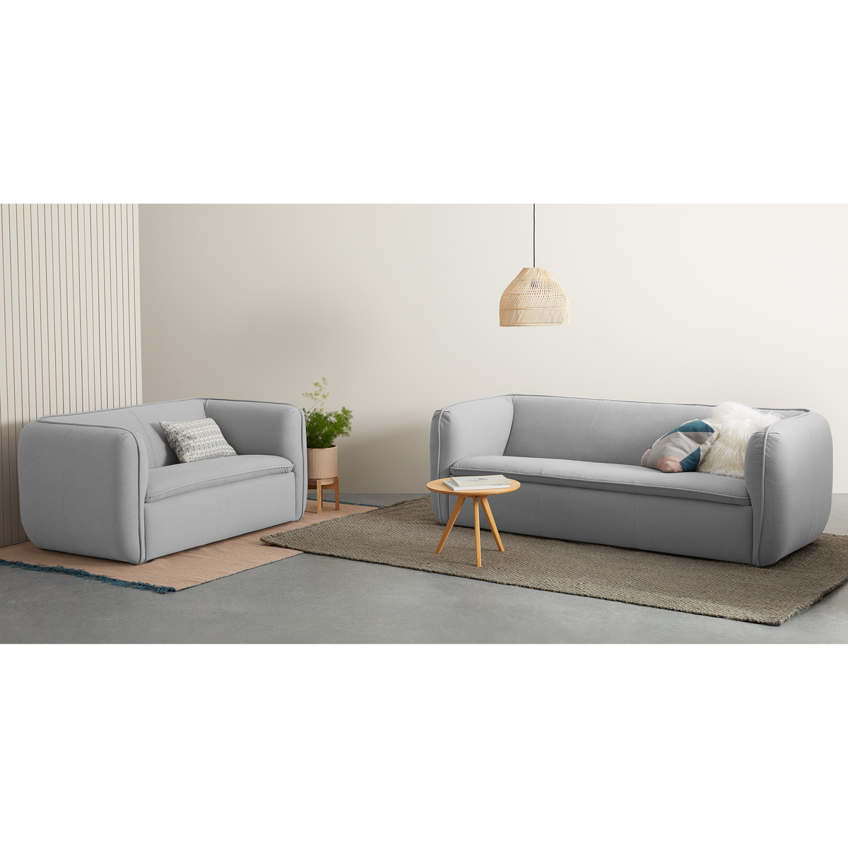 Berko 2 Seater Sofa, Chalk Grey Cotton – image 3