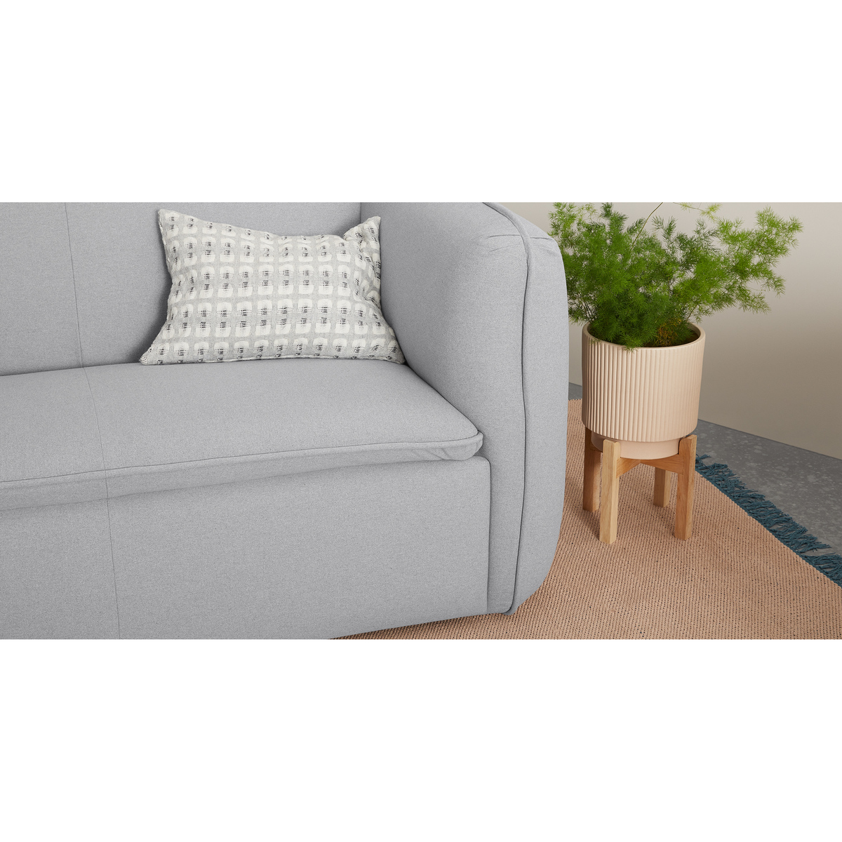 Berko 2 Seater Sofa, Chalk Grey Cotton – image 4