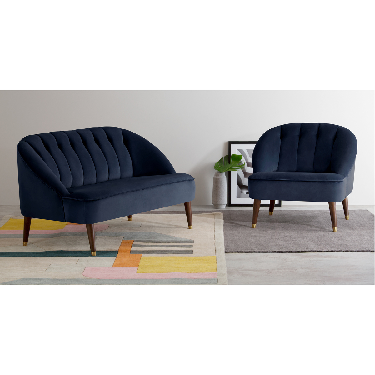 Margot 2 Seat sofa, Imperial Blue Velvet – image 3