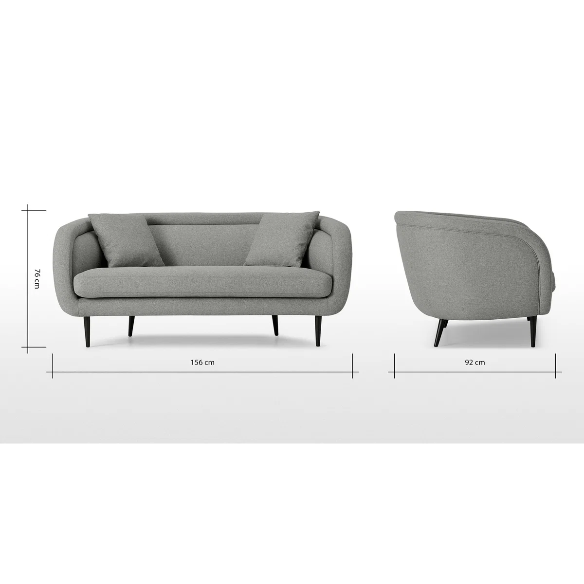 Caswell 2 Seater Sofa, Mountain Grey – image 8