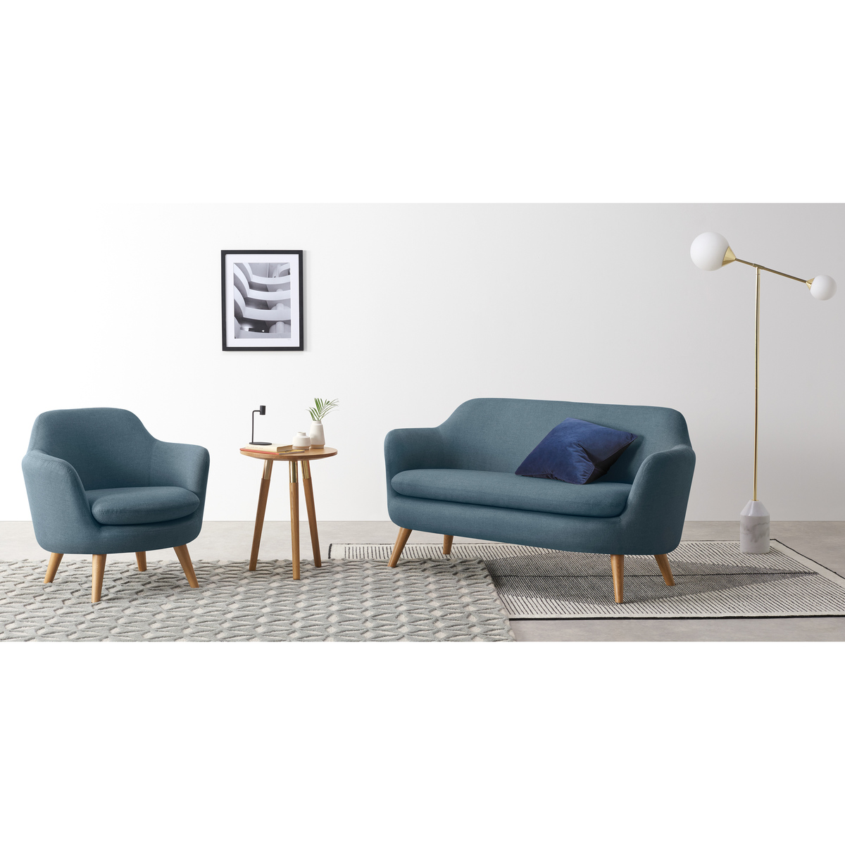Nya 2 Seater Sofa, Duke Blue Weave – image 3