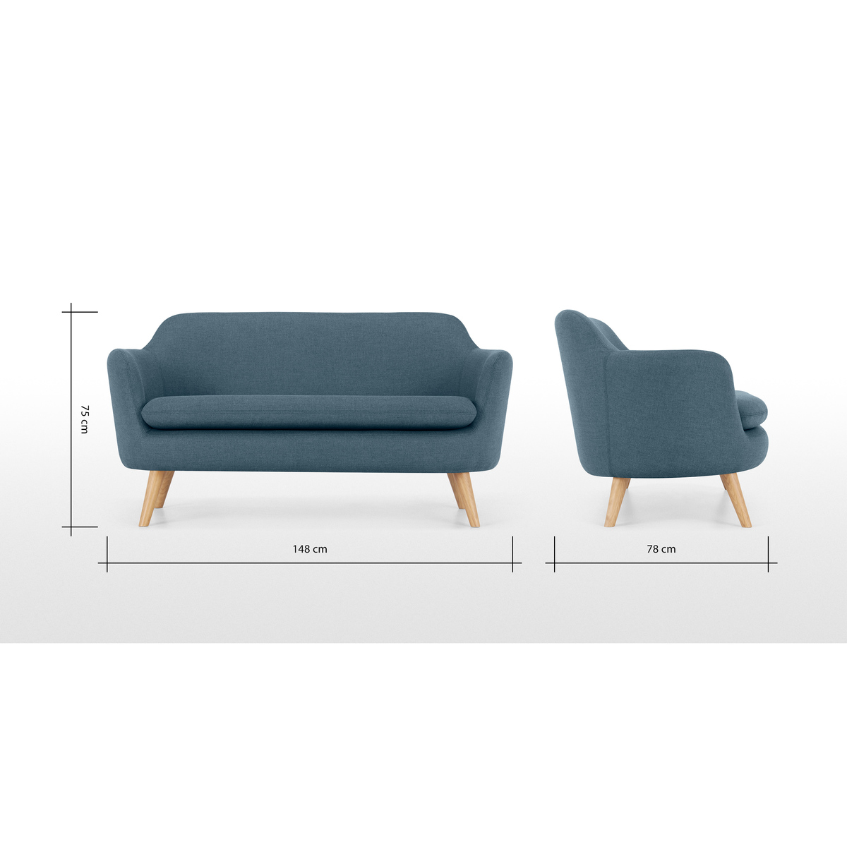 Nya 2 Seater Sofa, Duke Blue Weave – image 7