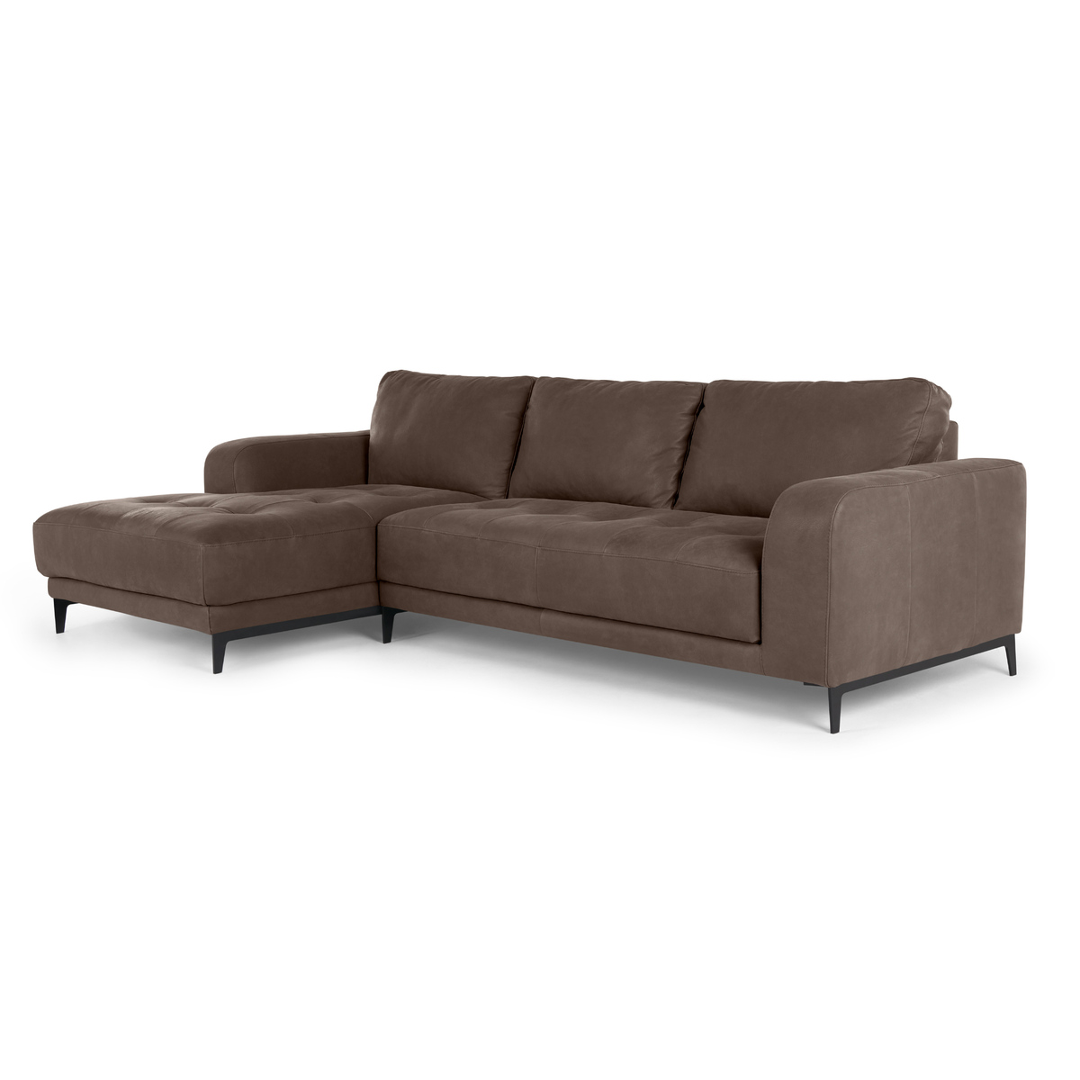 Luciano Left Hand Facing Corner Sofa, Texas Charcoal Grey Leather – image 2