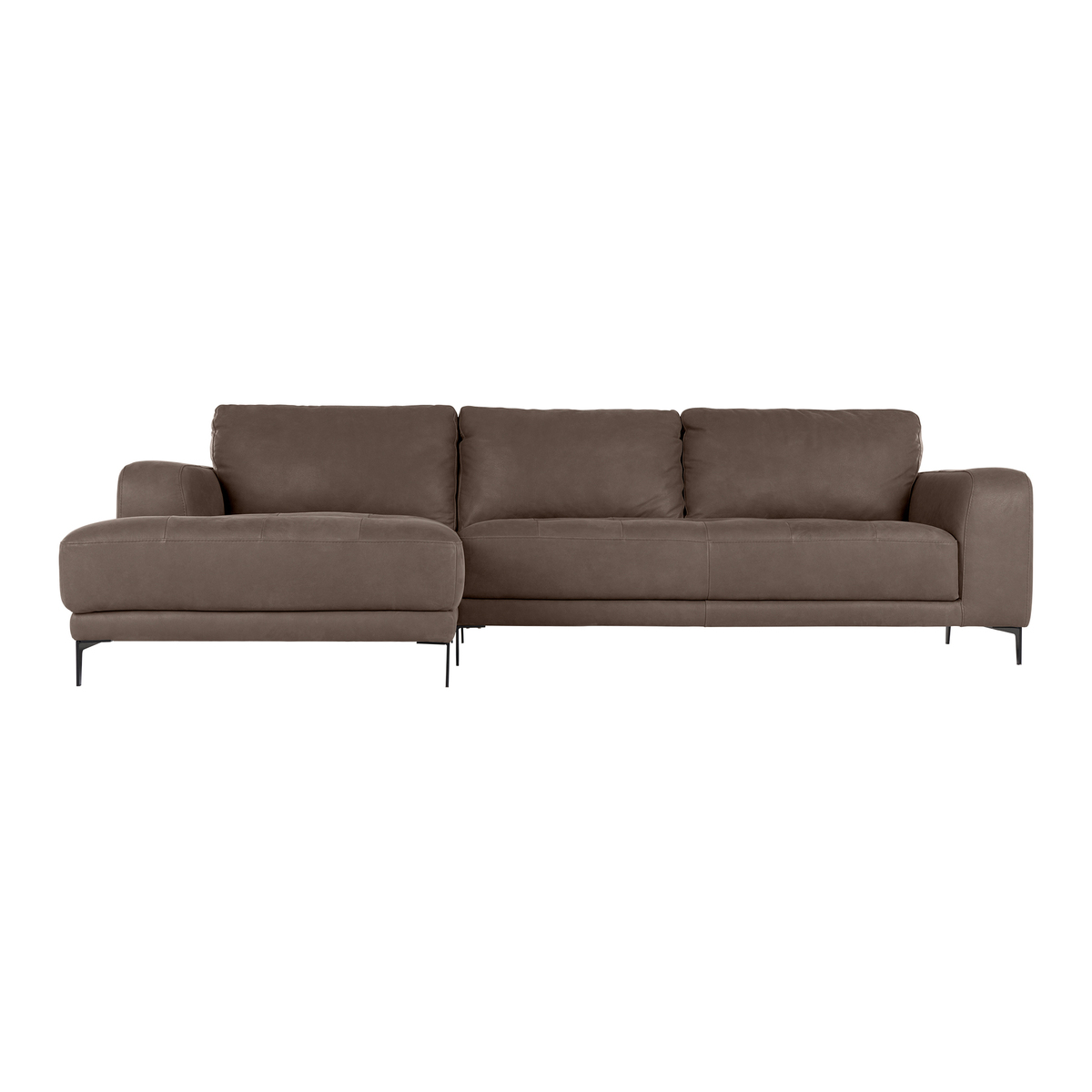 Luciano Left Hand Facing Corner Sofa, Texas Charcoal Grey Leather – image 1