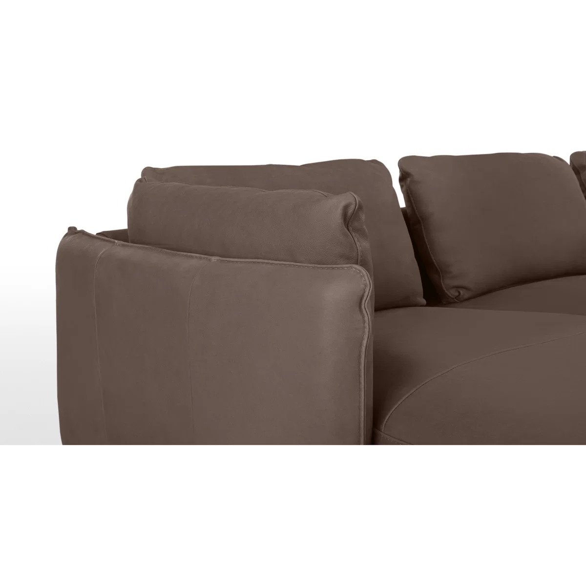 Vento 3 Seater Left Hand Facing Chaise End Sofa, Texas Charcoal Grey Leather – image 5