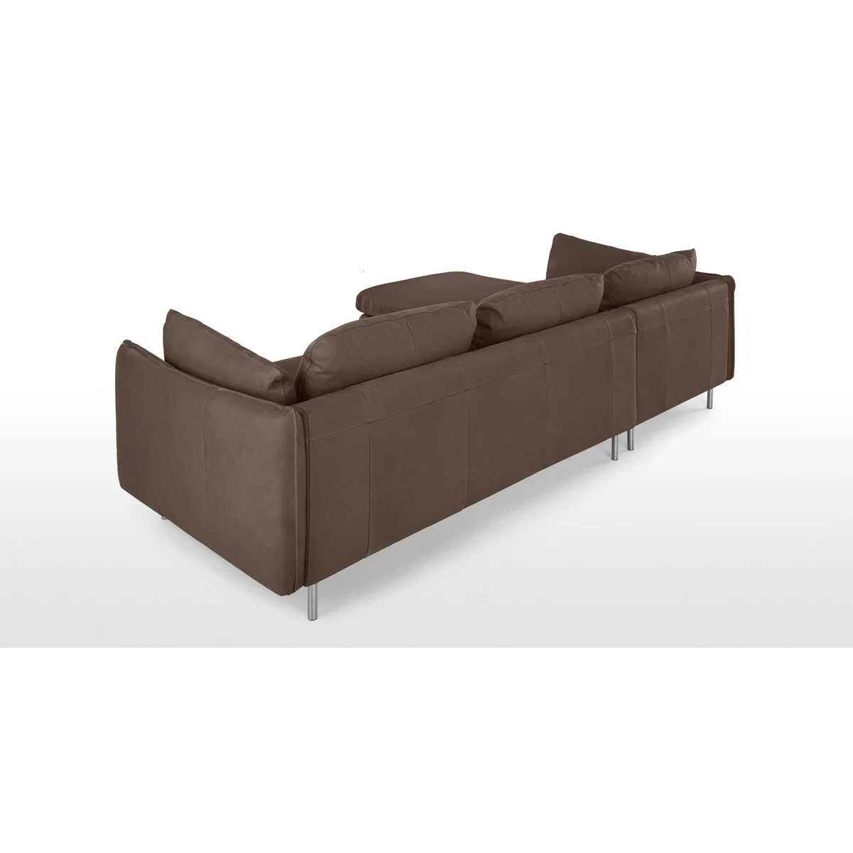 Vento 3 Seater Left Hand Facing Chaise End Sofa, Texas Charcoal Grey Leather – image 6
