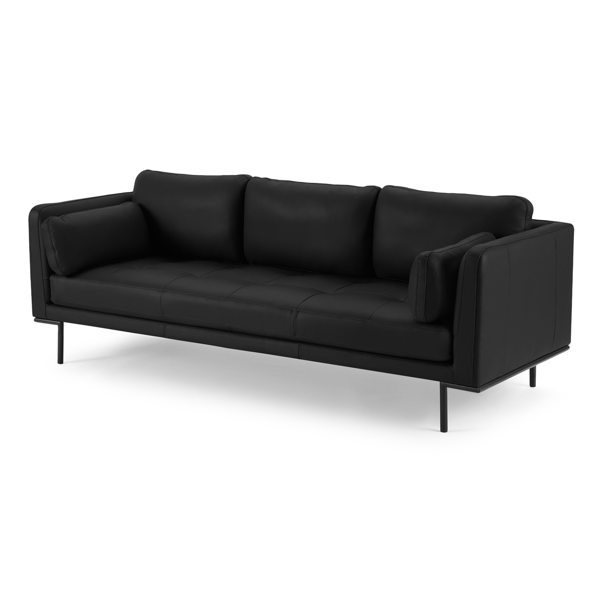 Harlow 3 Seater Sofa, Denver Black Leather – image 2