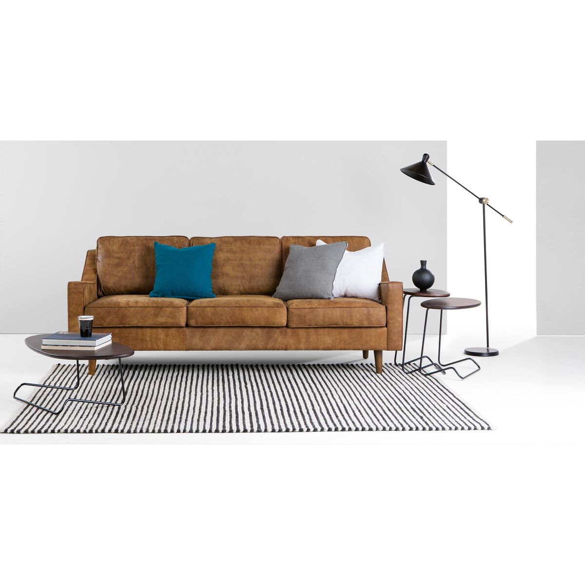 Dallas 3 Seater Sofa, Outback Tan Premium Leather – image 2