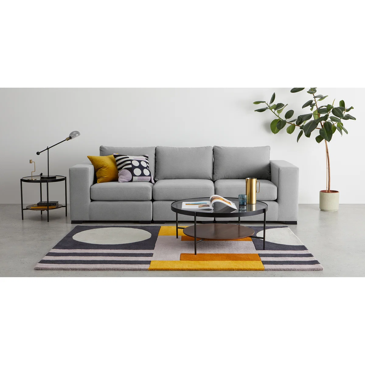 Mortimer 4 Seater Modular Sofa, Chalk Grey Cotton – image 3