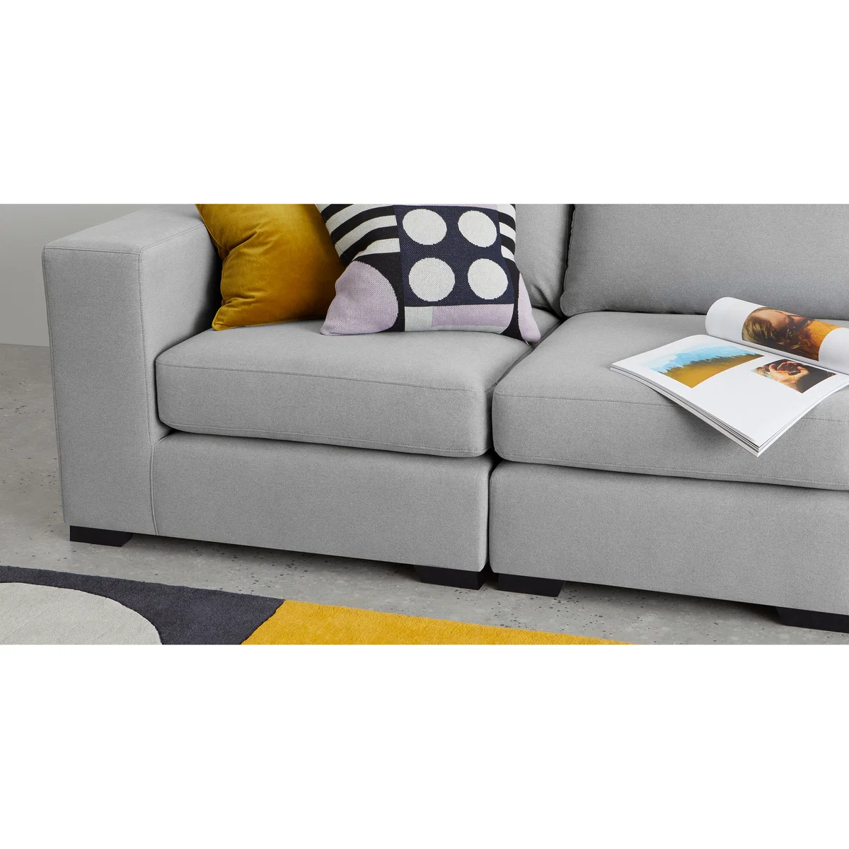 Mortimer 4 Seater Modular Sofa, Chalk Grey Cotton – image 4