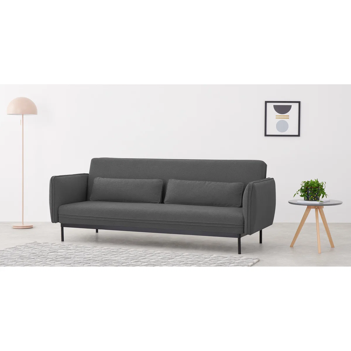 Shay Click Clack Sofa Bed, Marl Grey – image 3