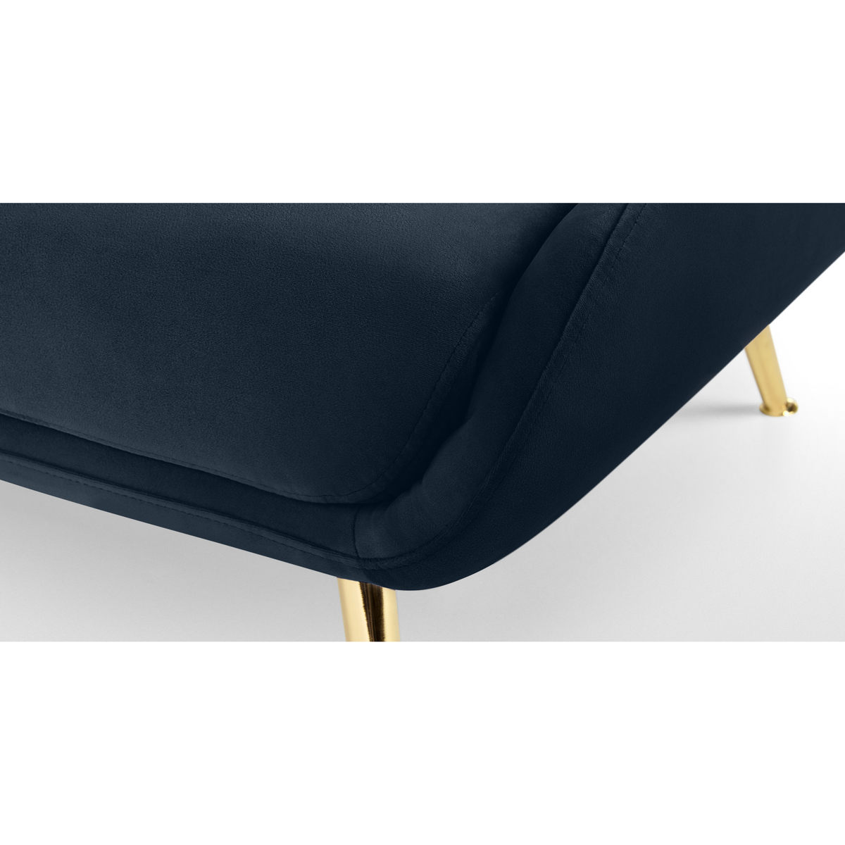 Moby Click Clack Sofa Bed, Sapphire Blue Velvet with Brass Leg – image 6