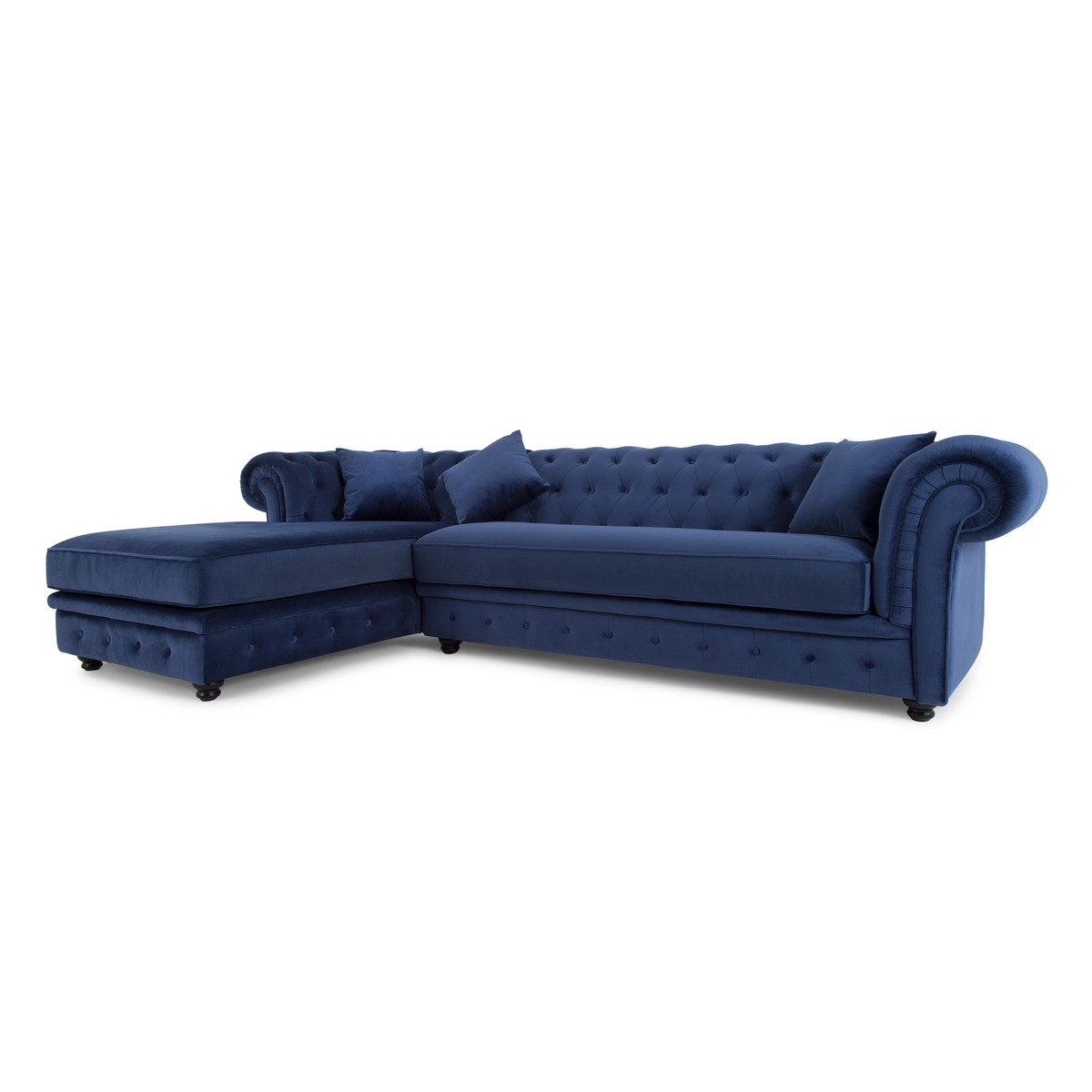 Branagh Left Hand Facing Chaise End Corner Sofa, Electric Blue Velvet – image 2