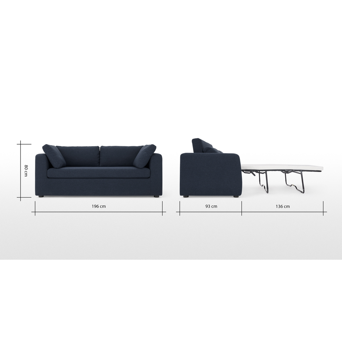 Mogen 3 Seat Sofa Bed, Storm Blue – image 11