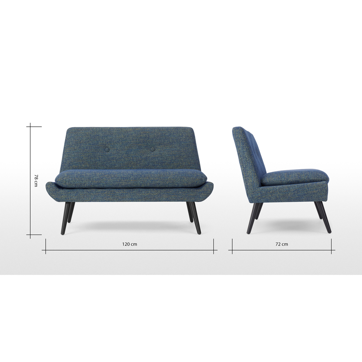 Jonny 2 Seater Sofa, Revival Blue – image 7