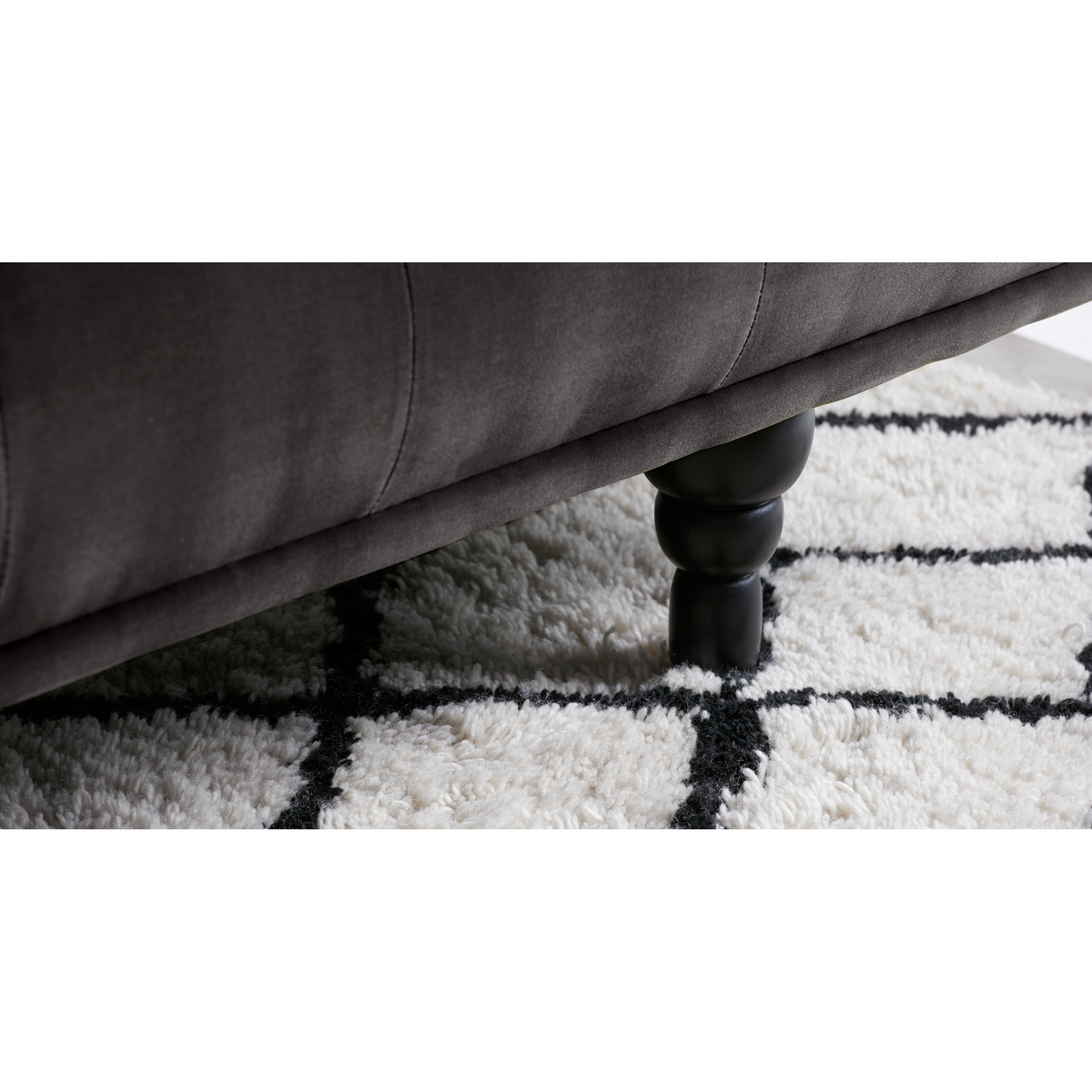 Connor 3 Seater Sofa, Concrete Cotton Velvet – image 3