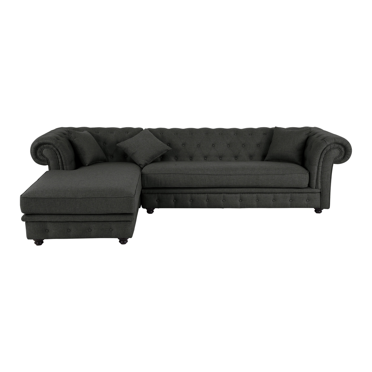 Branagh Left Hand Facing Chaise End Corner Sofa, Anthracite Grey – image 2