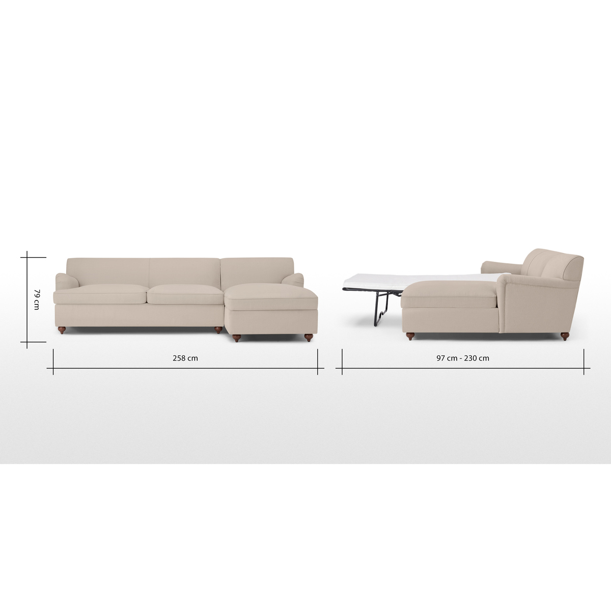Orson Right Hand Facing Chaise End Sofa Bed, Natural Weave – image 11