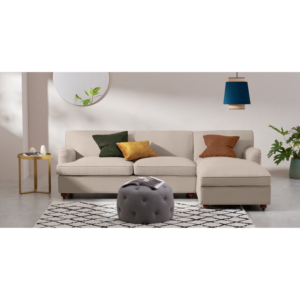 Orson Right Hand Facing Chaise End Sofa Bed, Natural Weave – image 3