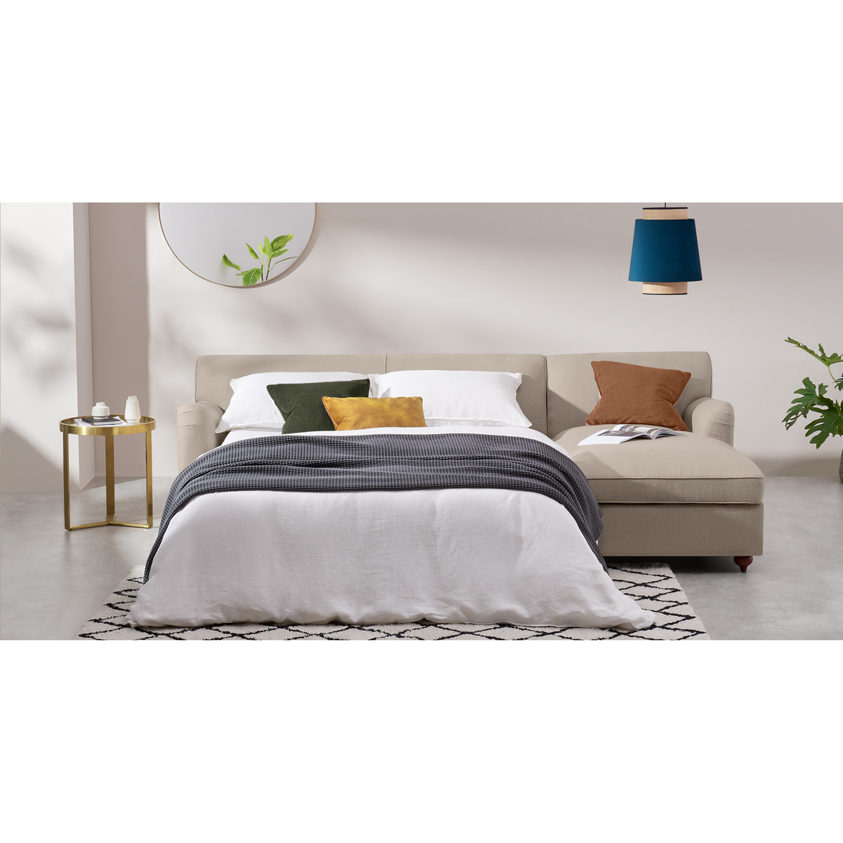Orson Right Hand Facing Chaise End Sofa Bed, Natural Weave – image 8