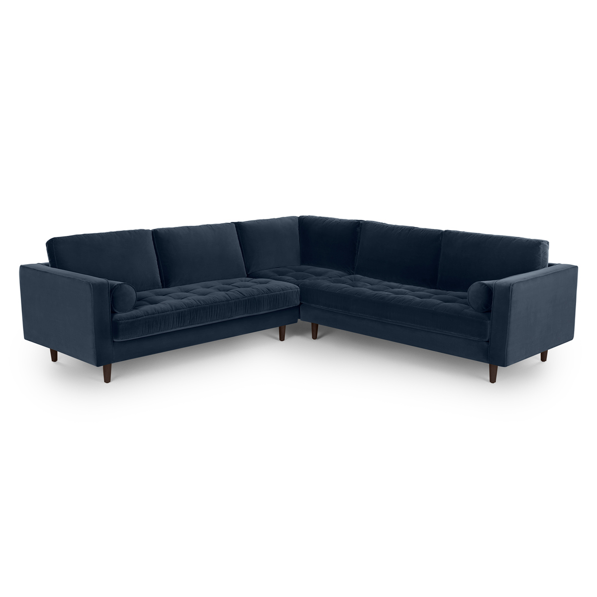 Scott Corner Sofa, Navy Cotton Velvet – image 2