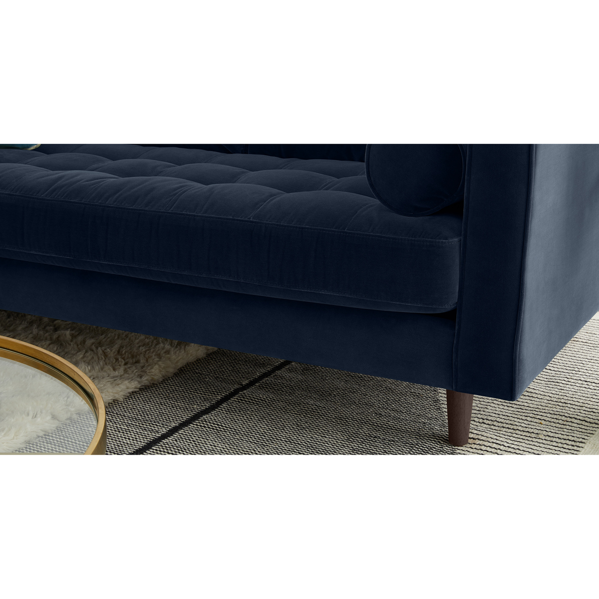 Scott Corner Sofa, Navy Cotton Velvet – image 4