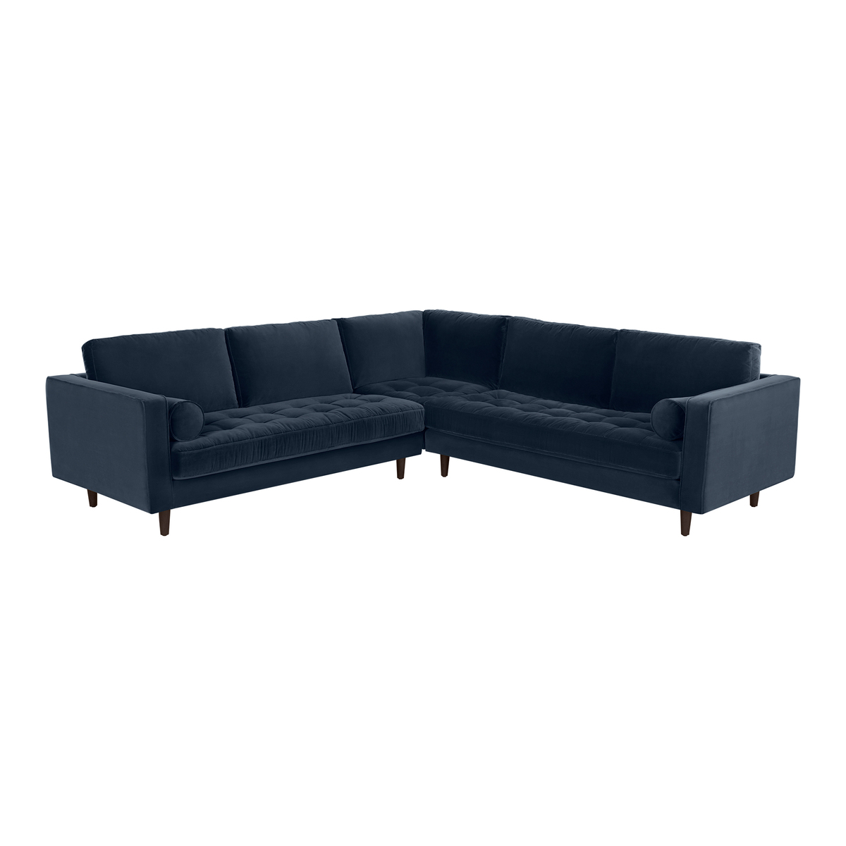 Scott Corner Sofa, Navy Cotton Velvet – image 1