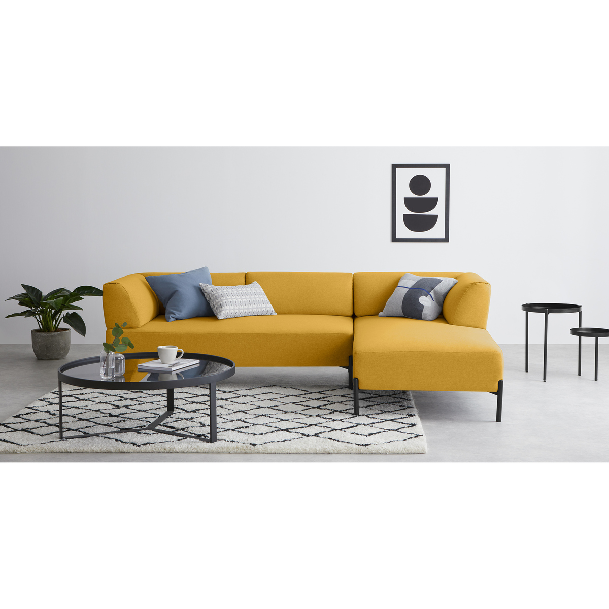 Kiva Right Hand Facing Chaise End Corner Sofa, Yolk Yellow – image 2