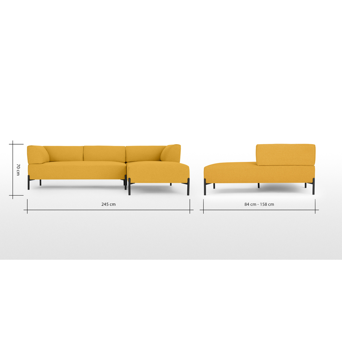 Kiva Right Hand Facing Chaise End Corner Sofa, Yolk Yellow – image 7